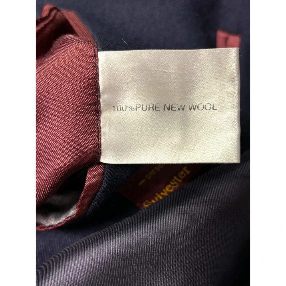 Alexandre London Navy Wool Blazer Gold‎ Buttons Personally Tailored Sylvester 52